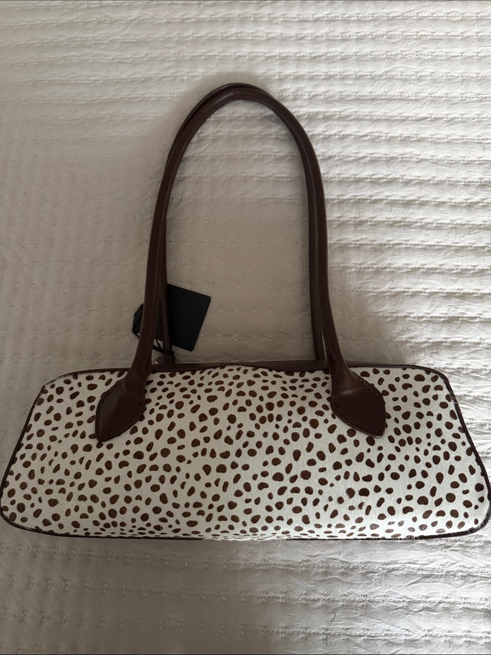 House of Harlow 1960 Brown & White Faux Hide Shoulder Bag ❤️ - Picture 5 of 9